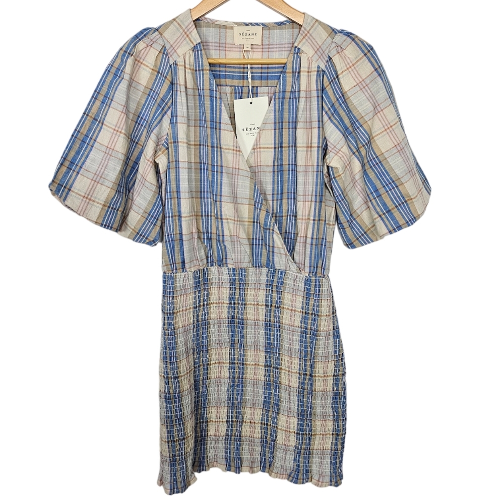 Sezane Olga Dress Check New With Tags Size 34 US 0 - Picture 4 of 9
